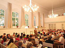 Saal im Zinzendorfhaus in Basel